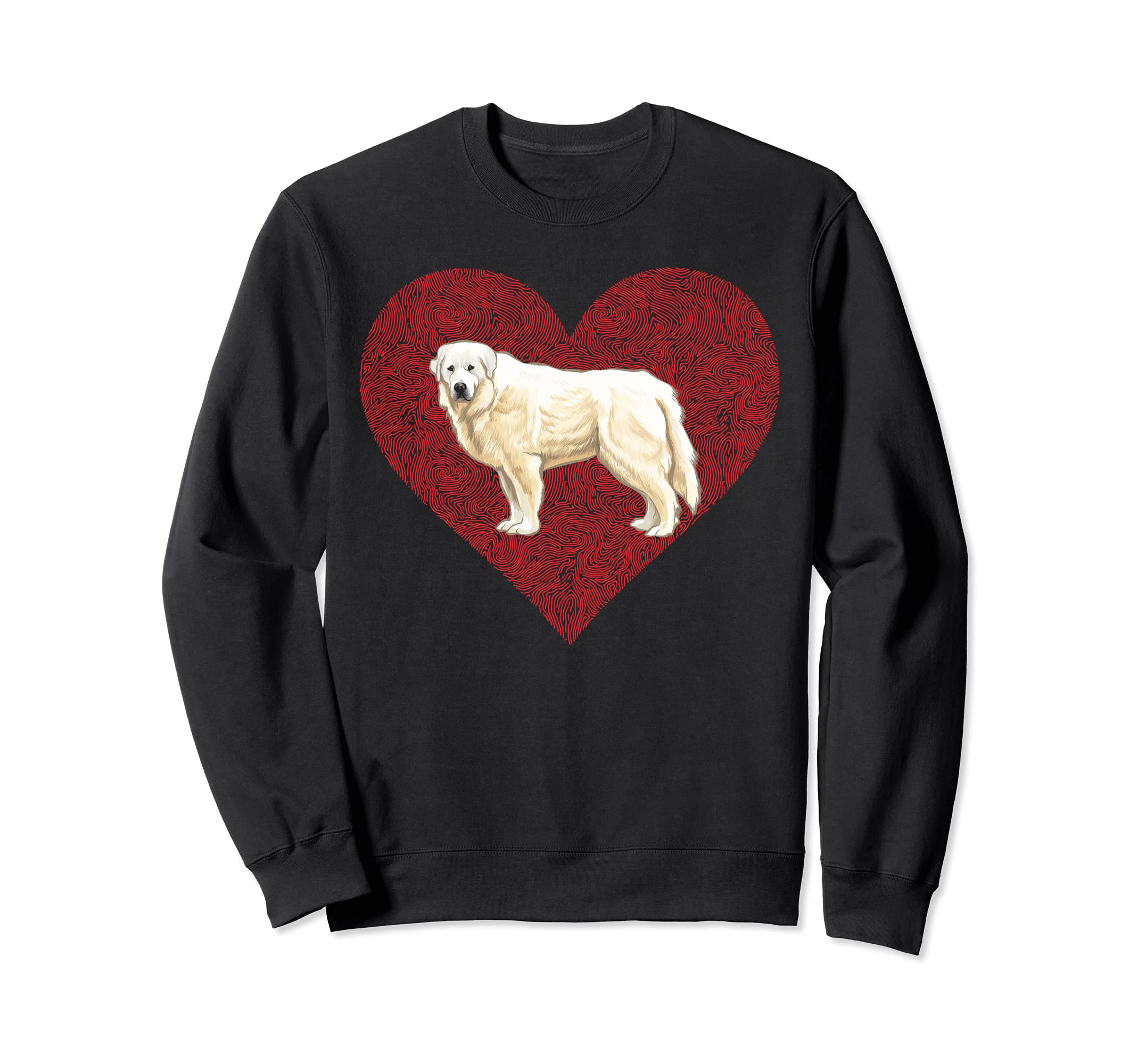 Great Pyrenee Valentines Day Dog Love Fingerprint Sweatshirt