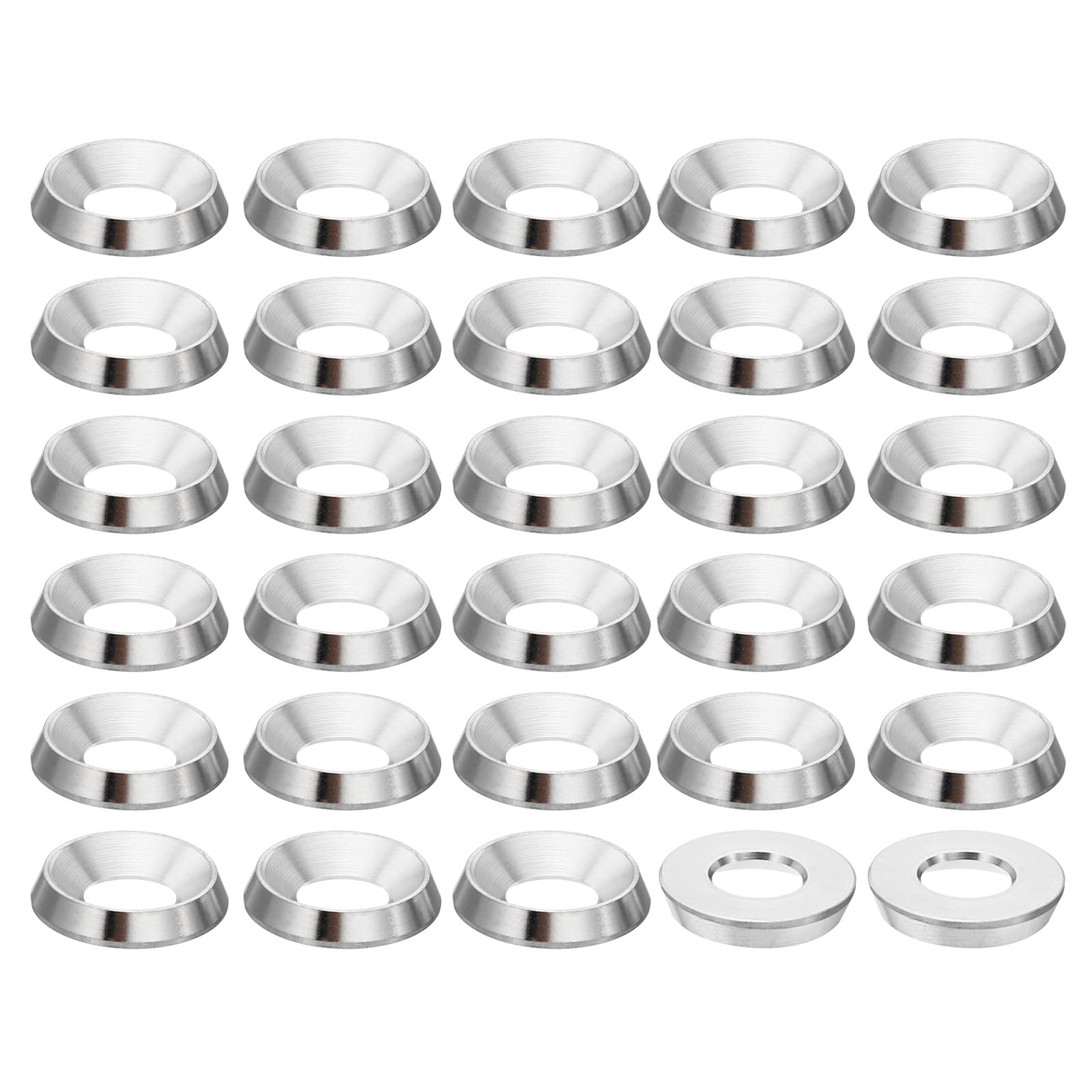 PATIKIL M6 Finish Countersunk Washer, 30pcs 15mm Dia. 2.8mm Tall Solid 304 Stainless Steel CNC Finish Cup Washer Screw Head Gasket for Industrial Construction — image 1