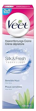 Veet Haarentfernungs-Creme Silk und Fresh sensible Haut, 1er Pack (1 x 100 ml)