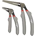 ARES 51018 – 2-Piece Angled Head Needle Nose Kiwi Pliers Set – 6-Inch and 8-Inch Pliers - Double Injection Handles for Superior Grip – Offset Angled Head Offers Increased Access and Leverage