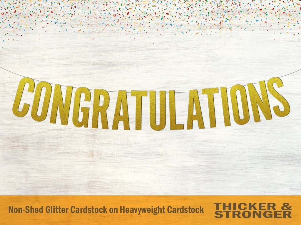 Amazon Com Congratulations Block Letters Glitter Banner Handmade