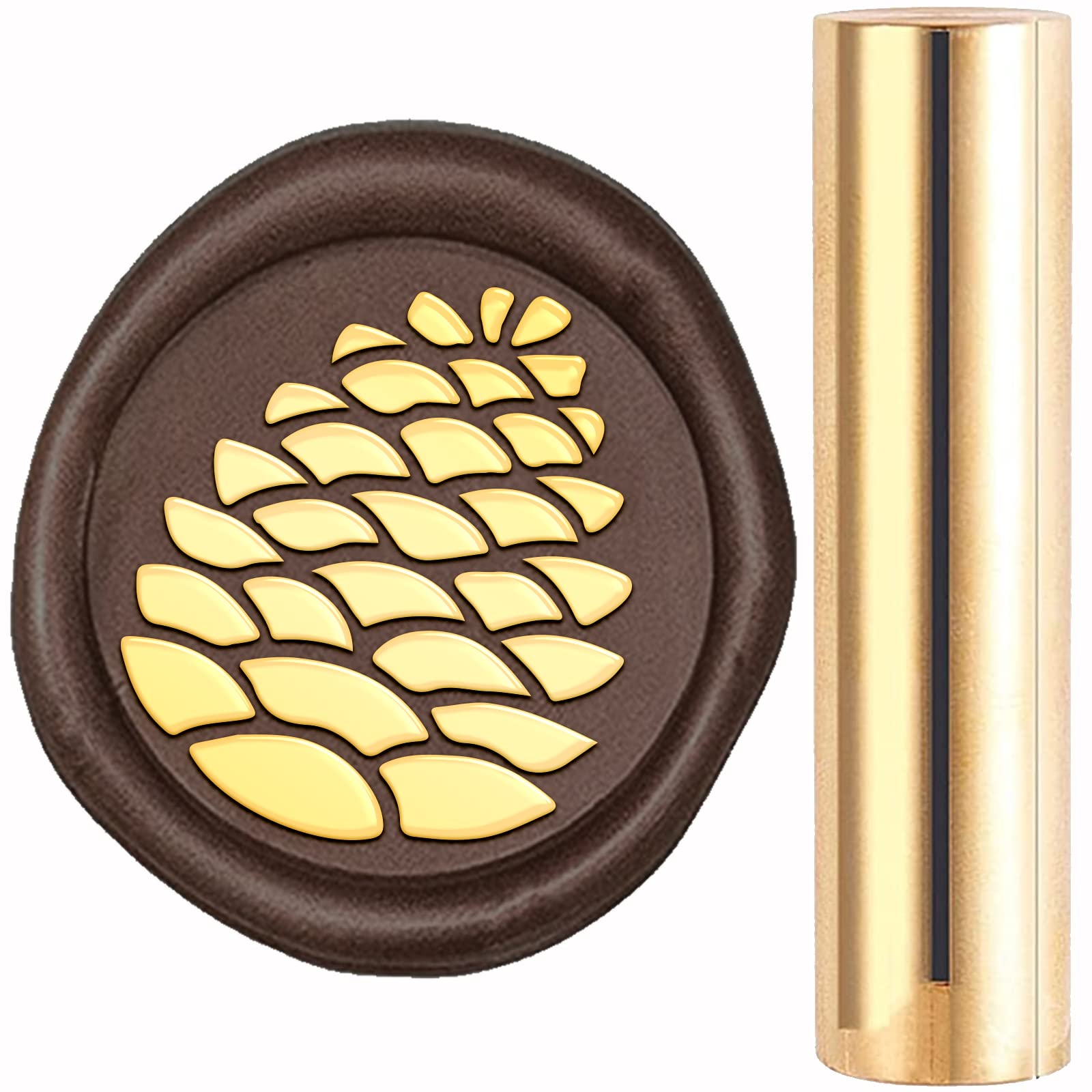 CRASPIRE Pinecone Wax Seal Stamp Vintage Sealing Wax Stamps 12mm Retro Wood Stamp Removable Brass Head for Wedding Invitations Envelopes Halloween Christmas Thanksgiving Gift Packing