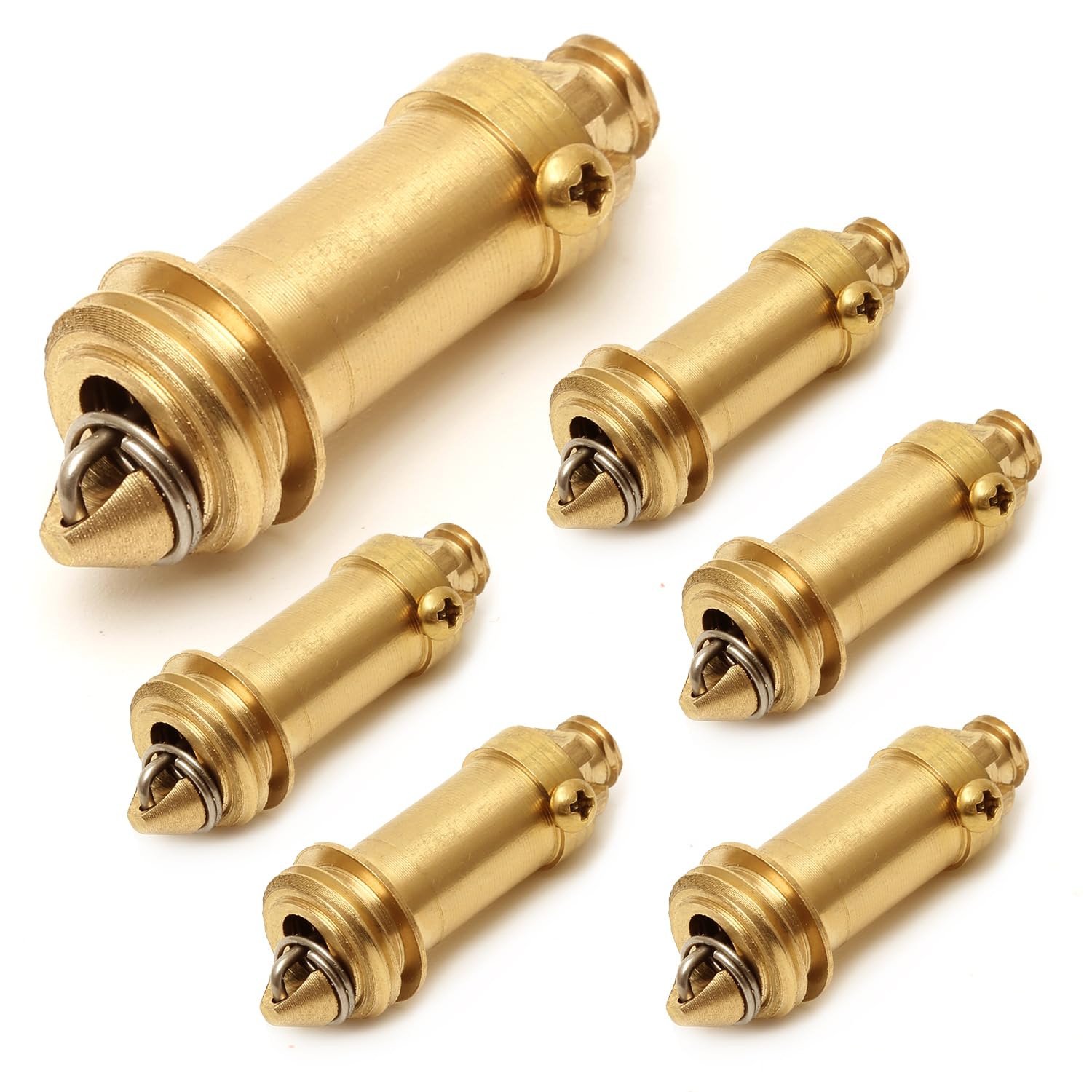 MAIXINNEW 6 Pcs Click Clack Plug Replacement, Universal Pop Up Sink Plug Replacement, Brass Sink Plug Spring Replacement for Basin Sink Bathtub