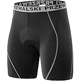 Przewalski Mens Cycling Underwear Shorts 4D Padded Bike Undershorts Bicycle MTB Liner Shorts with Silicone Leg Grippers