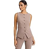 EXPRESS Women’s Cutaway Blazer Vest – Studio Stretch Twill Sleeveless Jacket with Boat Neck Design for Work
