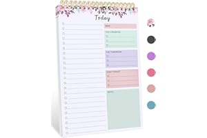 CICPAP To Do List Notepad - To Do List Notebook for Work with 52 Sheets, Undated Daily Planner Perfect for Enhanced Productivity and Goal Achievement - Rosy Dawn
