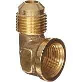 Anderson Metals 54050-0808 Brass Tube Fitting, 90 Degree Elbow, 1/2" Flare x 1/2" Female Pipe