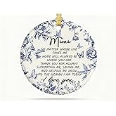 HONLUNG Mimi Gifts for Grandma Birthday Gifts for Christmas, for Mimi from Grandchildren Grandkids,Mimi Round Ceramic Hanging Ornament Keepsake for Birthday Mother's Day,3 in