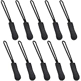 Tojwi Zipper Pulls 10pcs Black Nylon Cord Zipper Pulls Fits/Zipper Fixer with Non-Slip Gripper