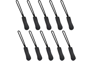 TOJWI Zipper Pulls- Bskifnn 10pcs Black Nylon Cord Zipper Pulls Fits/Zipper Fixer with Non-slip Gripper