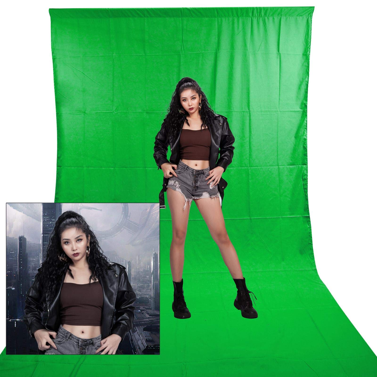 Green Screen Green Chromakey Backdrop, 1.8x2.7m/6x9ft Green Backdrop Background, Backdrop for Photography, Green Screen Chromakey for Photo Studio