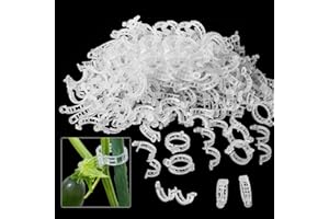 Doubleggs Plant Support Clips, 100 PCS Tomato Clips, Reusable Plastic Trellis Clips for Tomato Vine, Grape Vine, and Vegetables to Grow Upright and Healthier