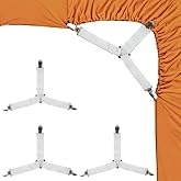 LKbeuuu 4PCS Bed Sheet Straps, Adjustable Elastic Fitted Sheet Holders | With a Metal Clip, Keep Bedding Wrinkle-Free, Easy to install Durable Fasteners, Perfect for All Mattresses (White)