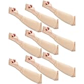 Janmercy 9 Pairs Arm Protectors for Thin Skin and Bruising Arm Guards Elderly Protective Sleeves for Gardener Working