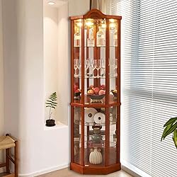 Firscook Lighted 3-Side Glass Display Curio