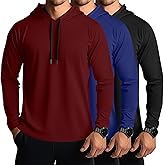 Ficerd 3 Pack Hoodies for Men Big and Tall, Lightweight Long Sleeve Workout Gym Running Fishing Pullover Hooded Sweatshirts