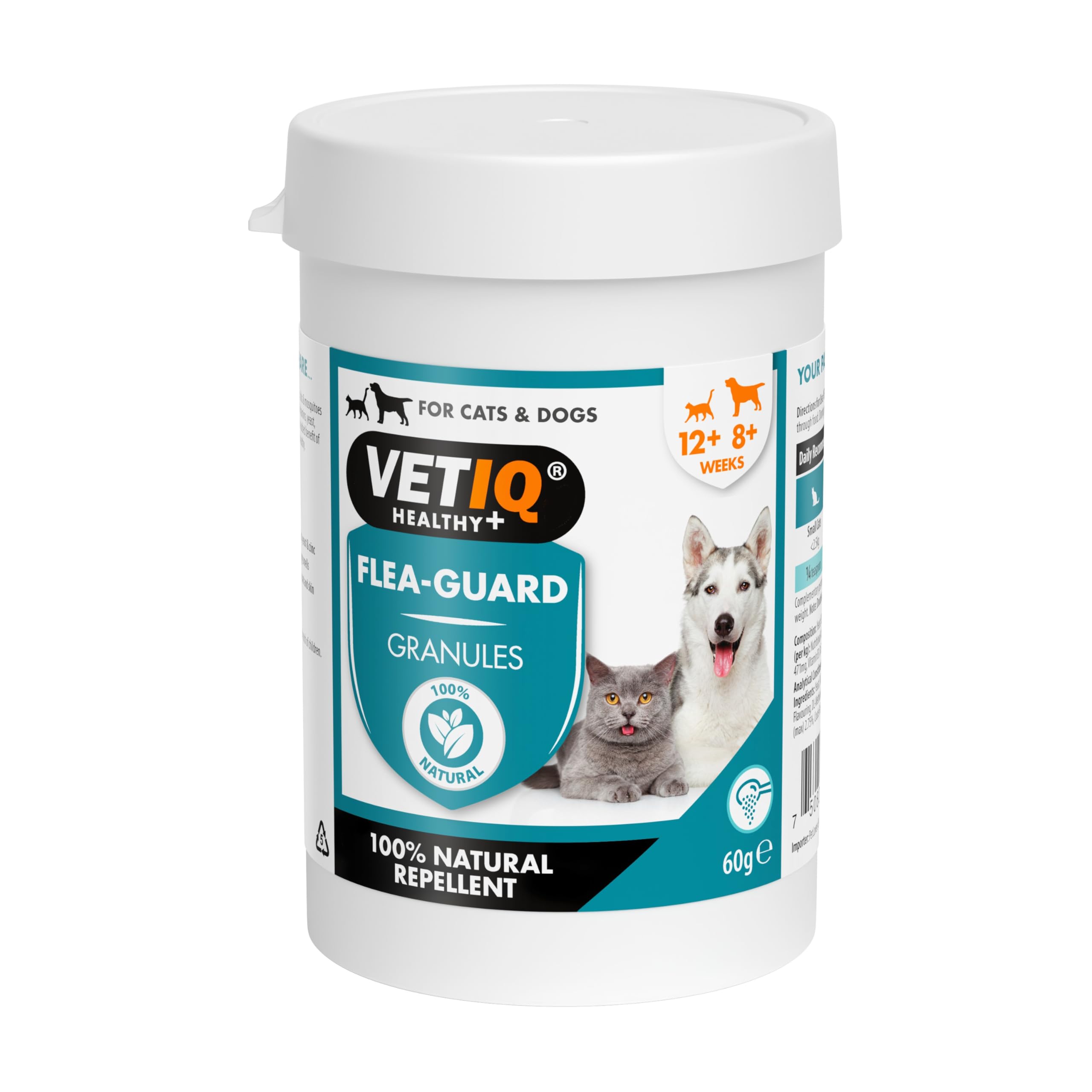 VETIQ Flea-Guard Granules For Cats & Dogs, a Natural Repellent Keeps Pets Free From Fleas, Ticks & Mosquitoes, Contains Yeast, Zinc, B Vitamins & Garlic, 90 Tablets (Pack of 1)