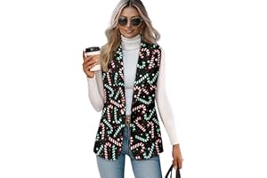 Dremagia Blazer Vest for Women Business Casual Sleeveless Open Front Suit Vest Lapel One Button Suit Waistcoat