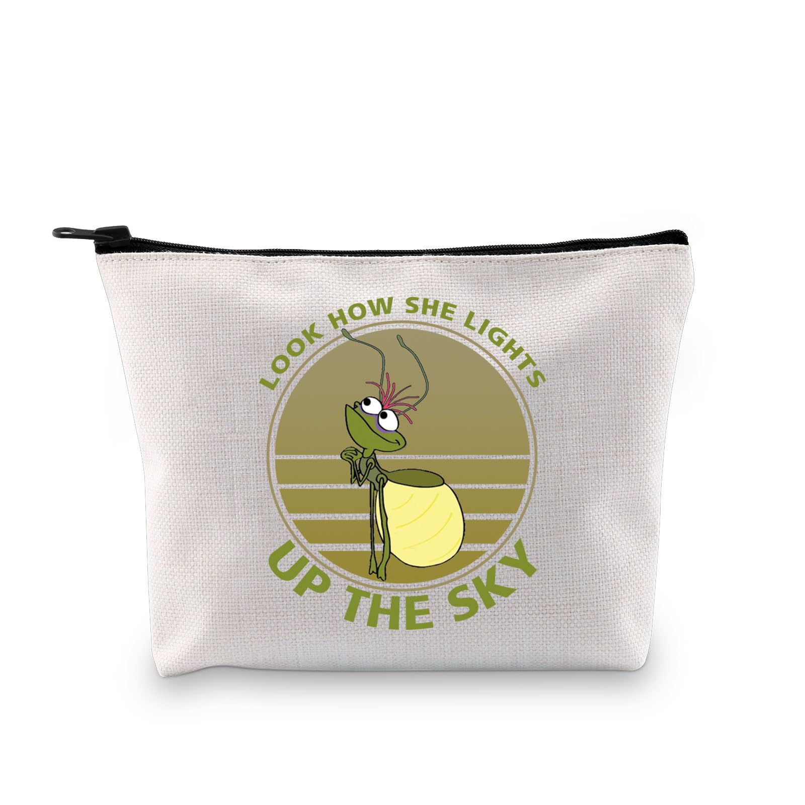 Ray Firefly Princess with Frog Inspired Makeup Bag Look How She Lights Up The Sky Tiana Gift Movie Fans Cosmetic Bag (SHE Lights UP THE Sky 3uk)