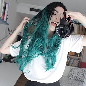 Amazon Com Heahair Ombre Green Body Wave Synthetic Lace