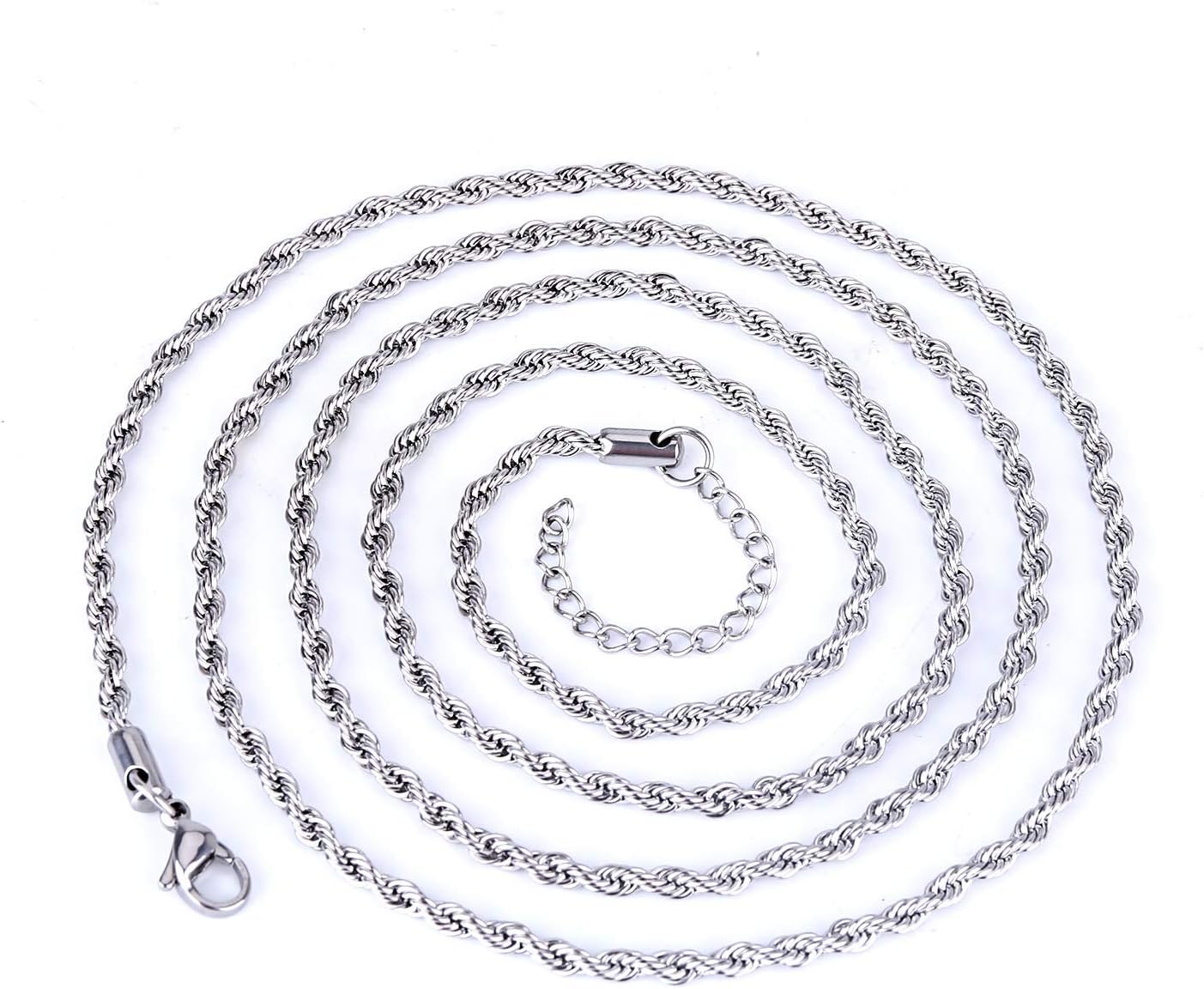 Fashion Women Lanyards Neck Strap Stainless Steel Chain Necklace + Retractable Badge Holder Reel for Keys ID Holder Office - Image 3