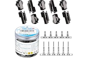 CQRobot JST SM 2.5 mm Pitch 2-Pin Electronic Connector IC Male Plugs, Female Sockets Housing and Male/Female T-Shaped Crimp Terminal Kit. 50 Sets/300 Pieces Wire-Wire Adapter Cable Assembly.