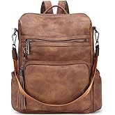 CLUCI Backpack Purse for Women Travel Backpack Leather Large Women Backpack Fashion Designer Lady Shoulder Bags with Tassel Two-toned Brown