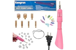 YYW Hotfix Rhinestone Setter Applicator Hot Fix Wand Kit Tool Set with 7 Different SIzes Tips, Hot Fixed Wand Kit for Crafts Shoes Clothes Fabric Clothing ((pink))