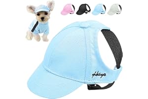 PINKTIE Dog Baseball Cap Dog Hats Pet Hats for Dogs Outdoor Pet Adjustable Dog Hats Summer Travel Sport Hat Sun Protection Hats with Ear Holes for Puppy Small Dogs and Kitty (Large, Blue)
