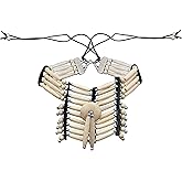 outROAR Gear Breastplate Choker Necklace Native American Indian Style, Buffalo Bone - Handmade Traditional Hairpipe Beads - Adjustable Bone Choker for Women and Men Beige Tan