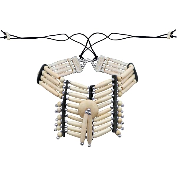 Amazon.com: Local Bead Shop Handmade Large Traditional  buffalo hair pipe chest plate bone choker half chest breast plate main image 2