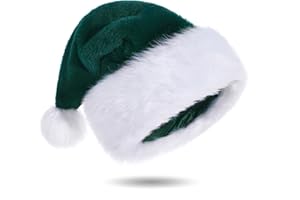 Eoocan Christmas Hat for Adult, Unisex Thicken Comfortable Plush Santa Hat for Christmas New Year Festive Theme Party Supply