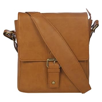 SkinOutfit Leatherette Sling Bag Messenger Bag Tan
