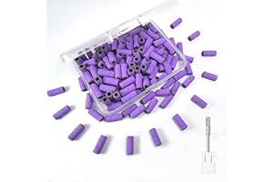 Small Sanding Bands Nail Drill Bits, Corfulra 240 Extreme Fine Grit Nail File Sanding Bands for Nail Drill with 3.1mm Mandrel Bit, 100Pcs Mini Sanding Bands for Natural Nails, Cuticles, Purple