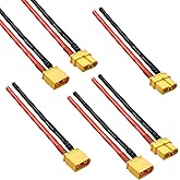 Hiteuoms XT60 - Cable de enchufe conector hembra y macho con cable de silicona de 12 AWG de 3.937 in para RC Lipo, cable de b