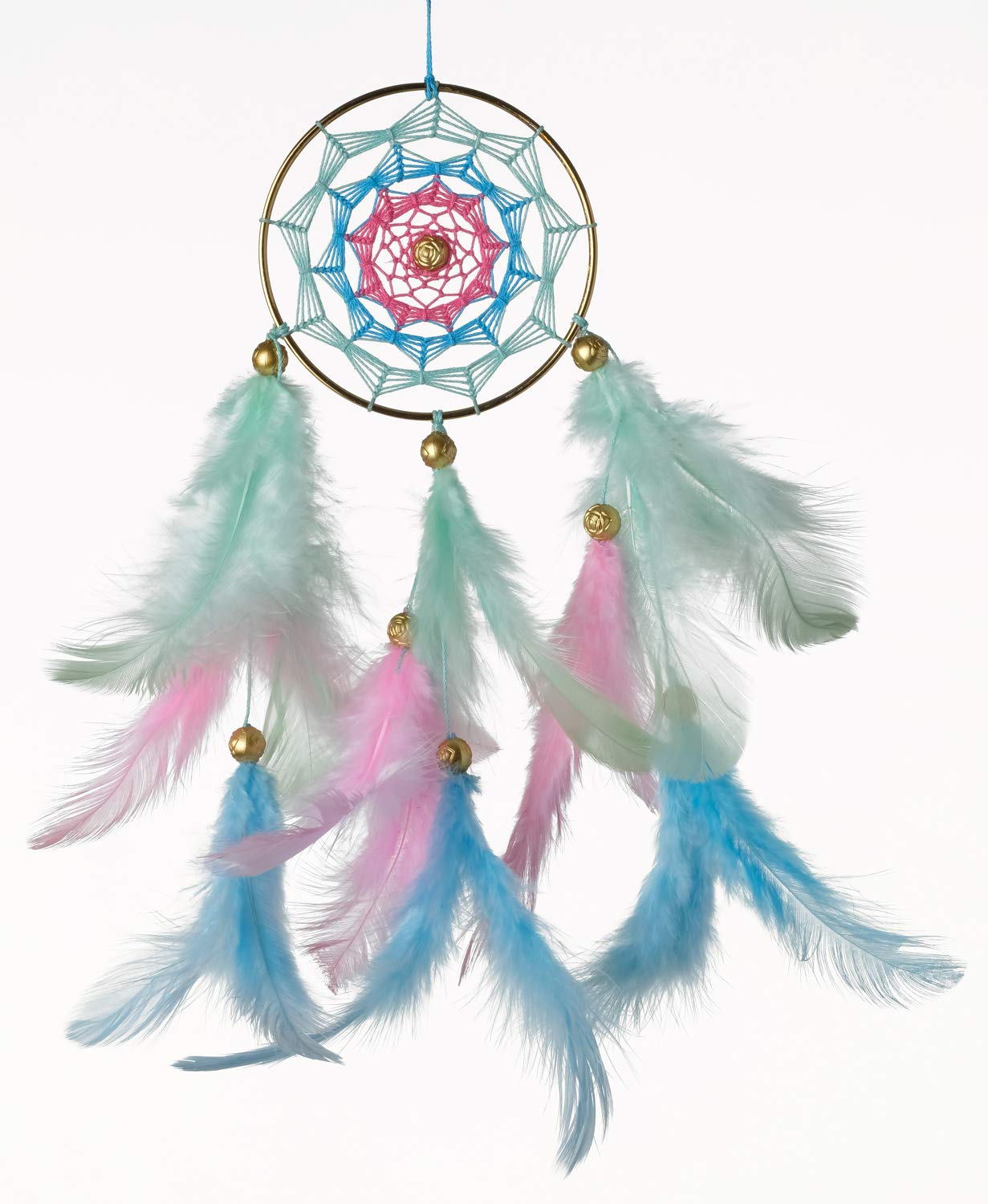 Rooh Dream Catcher ~ Pastel Shades Car Hanging ~ Handmade Hangings for Positivity (Can be Used as Home DÃcor Accents, Wall Hangings, Garden, Car, Outdoor, Bedroom, Key Chain, Meditation Room)