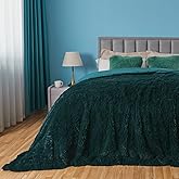 GONAAP Fuzzy Faux Fur Throw Blanket Queen Size Dark Teal Super Soft Cozy Plush Fuzzy Shaggy Blanket for Couch Sofa Bed (Dark Teal, Queen(90"x90"))