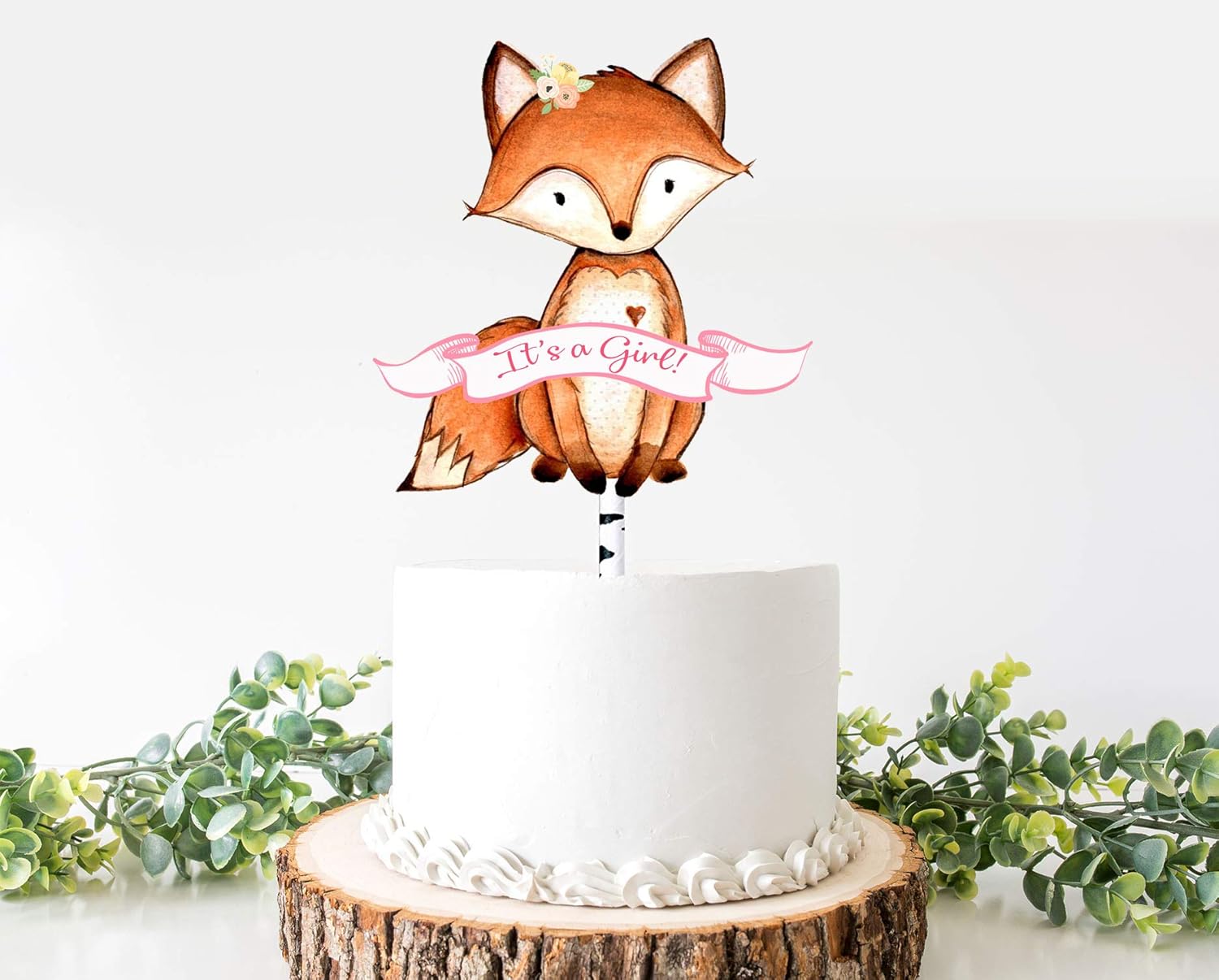 woodland baby shower cake girl