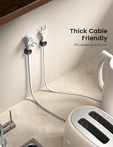 Lamicall 6 Pack Spring Cable Holder Clips 2.5-8mm No-Residue Adhesive Desk view 6