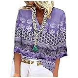 Blouses for Women Dressy Casual 3/4 Length Sleeve