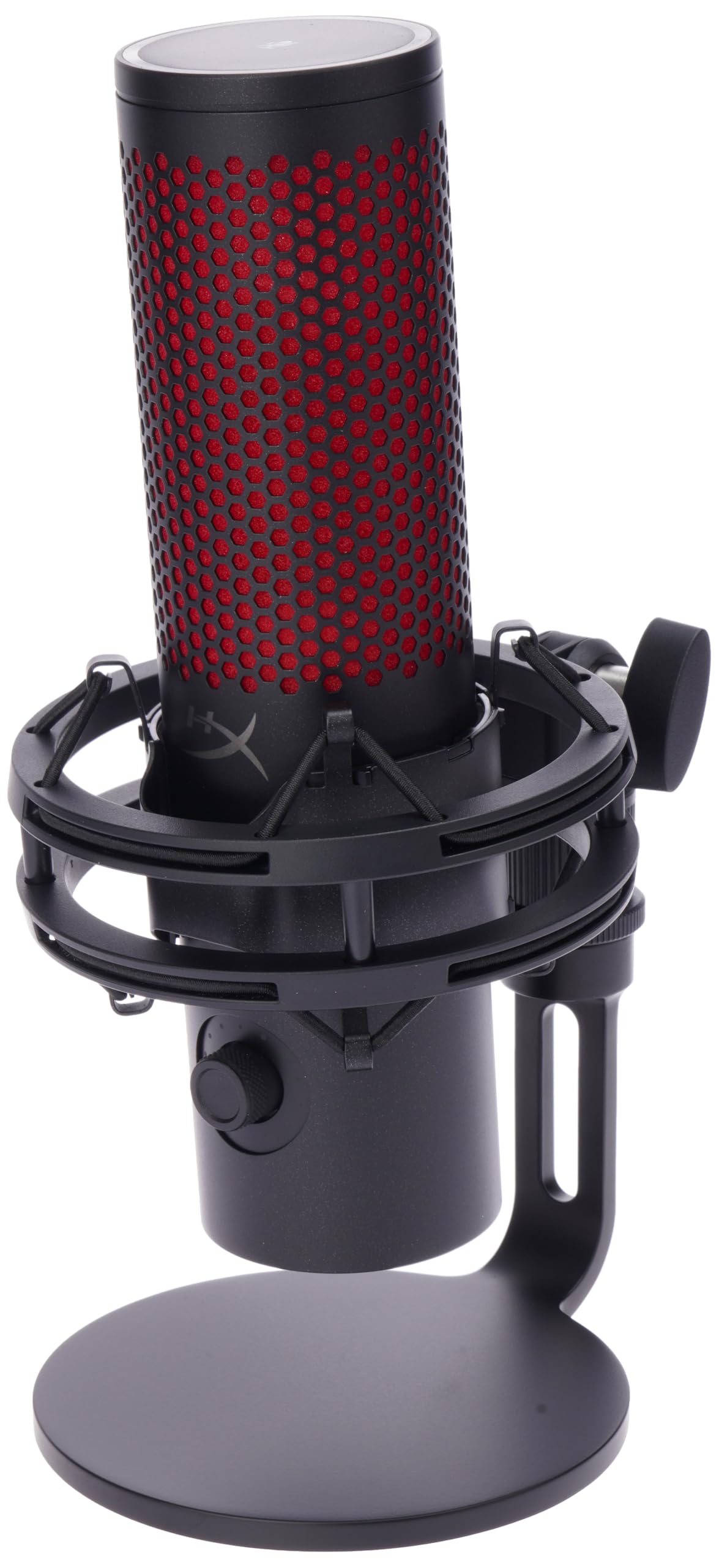 HyperX QuadCast 2 – USB Mikrofon für Gaming, Streaming und Podcasting, mit On-Board-Steuerung, LED-Beleuchtung, abnehmbare Schockhalterung, PC, Mac, PS5, PS4, USB-C - Schwarz