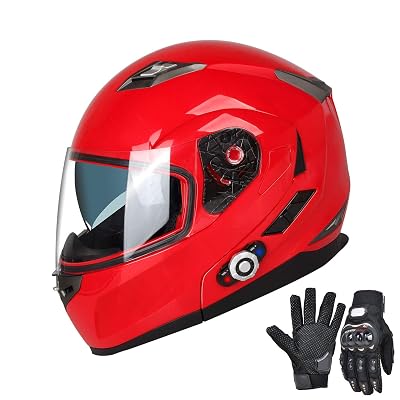 extra large red modular bluetooth motorcycle helmet ILM Flip up Full Face Model 159BT / X-Large Bluetooth 3.0 technology offers riders one touch control for calling Bluetooth-Ready Motorcycle Helmets | Motorcycle