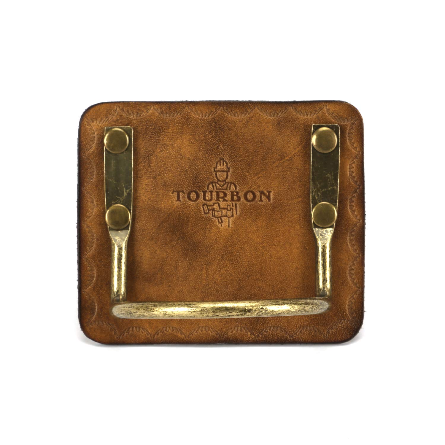 Tourbon Fixed Hammer Holder Lightweight Leather Snips Cutter Pliers Axe Tool Belt Loop (Brown)