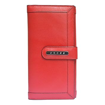 Cross Women's 100% Genuine Leather Large Bifold Clutch-Scarlet Red