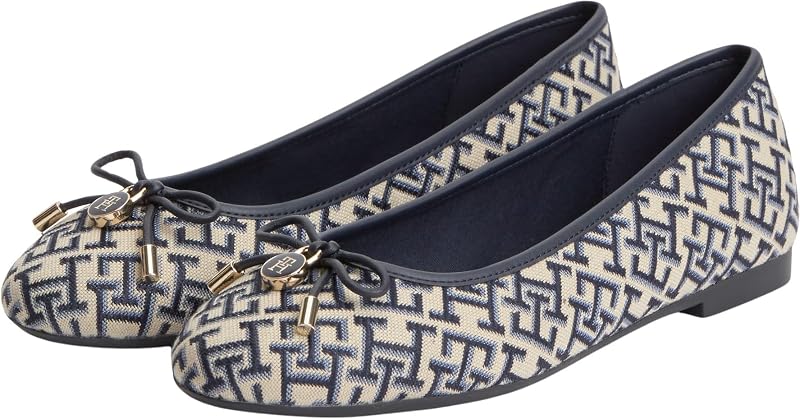 Damen Th Charm Jacquard Ballerina FW0FW09504 Ballerinas, Blau, Größe 37