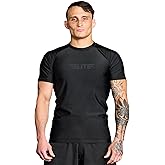 Elite Sports Jiu Jitsu BJJ Rash Guards, Men’s BJJ, No GI, MMA Ranked Short Sleeve Compression Base Layer Rash Guard