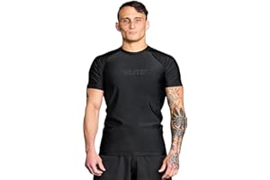 Elite Sports Jiu Jitsu BJJ Rash Guards, Men’s BJJ, No GI, MMA Ranked Short Sleeve Compression Base Layer Rash Guard
