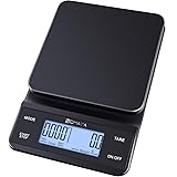 BOMATA Coffee Scale with Timer, 0.1g/3kg USB Rechargeable, Two Timing Modes, Sound Alarm, Pour Over Drip Espresso Scale, Digi