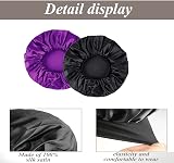 Sweet View Silk Bonnet 2 Pack Silk Hair Wrap Sleeping Cap Black Purple view 4