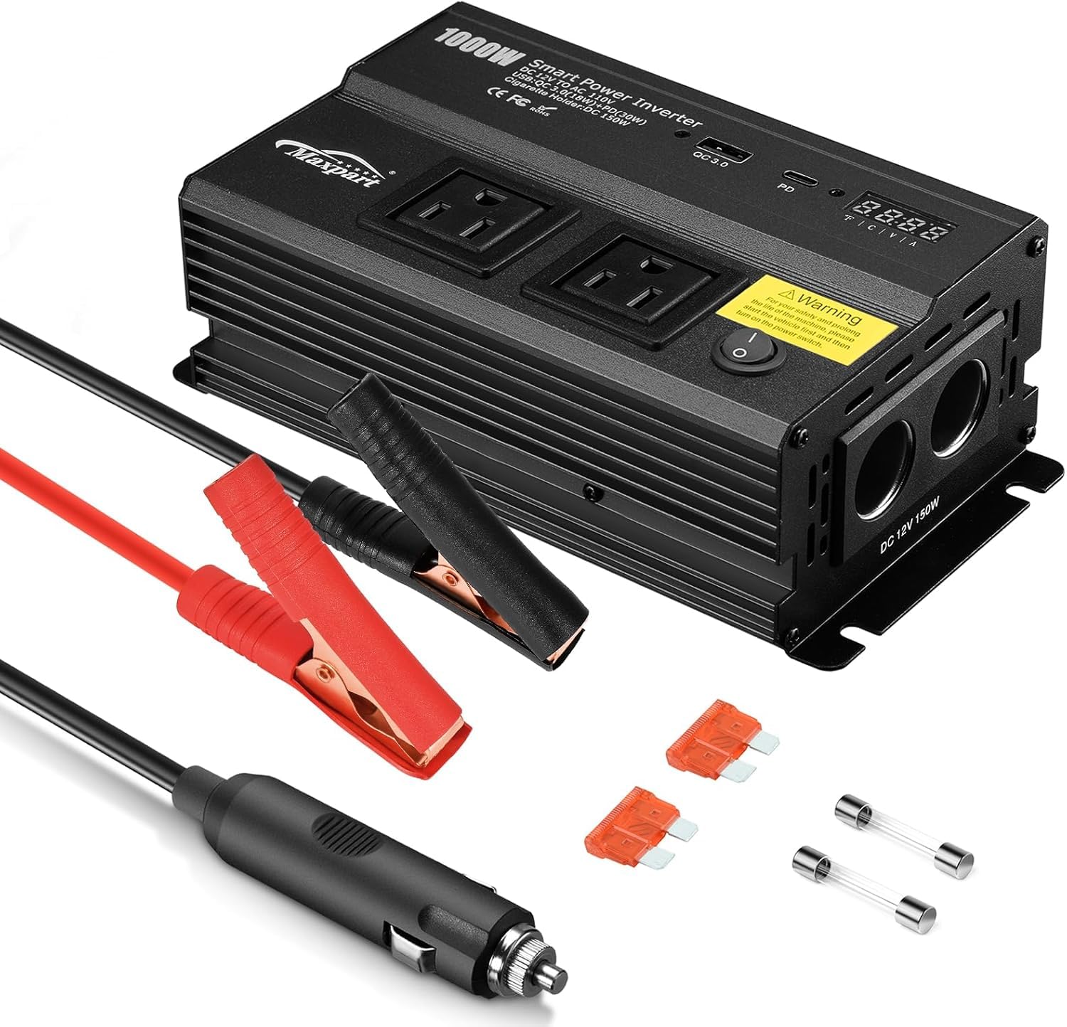 Photo 1 of 1000W Inverter for Car Power Inverters,12v DC to 110v AC Converter with 3.0 A USB Type-C Outlets, 12 Volt Inverter Car Cigarette Lighter Battery Inverter for Vehicles